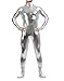WOLF UNITARD Long Sleeve Shiny Metallic Zentai Bodysuit Large Silver