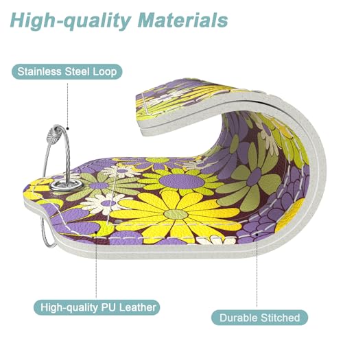 Rimilak 3 peças de etiquetas de bagagem de couro PU para mala, etiqueta de bagagem de viagem com aba