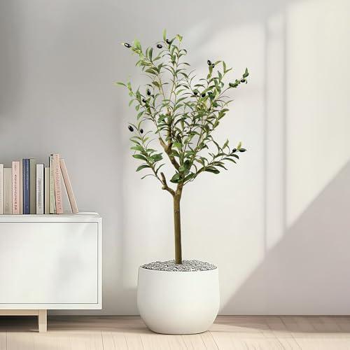 3FT Artificial Olive Tree, Indoor Faux Olive Tree Fake Potted Silk Olive Tree Plants with Lifelike...