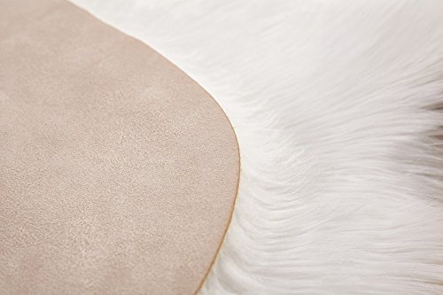 Huahoo White Faux Sheepskin Area Rug Chair Cover Seat Pad Plain Shaggy Area Rugs For Bedroom Sofa Floor Ivory White (2' X 3' Sofa Mat) #TOP3