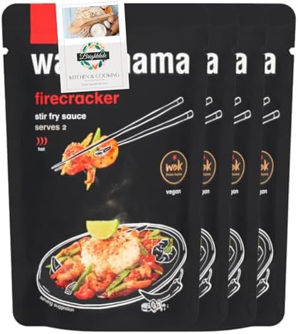Stir Fry Sauce Bundle with Wagamama Firecracker Stir Fry Sauce 120g 4 Pack + Brightdale Kitchen Booklet