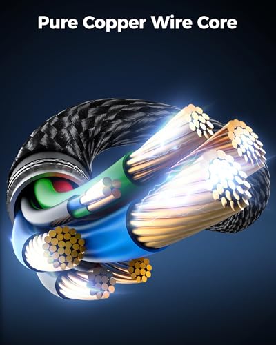 8K HDMI Cable 2.1 Long 15FT/5M, HD Ultra 48Gbps High Speed HDMI Braided Cord, 8K60Hz 4K120Hz 144Hz, HDCP 2.2&2.3, HDR10 Compatible with Samsung Fire Roku Apple TV 4K PS4 PS5 Xbox Series X