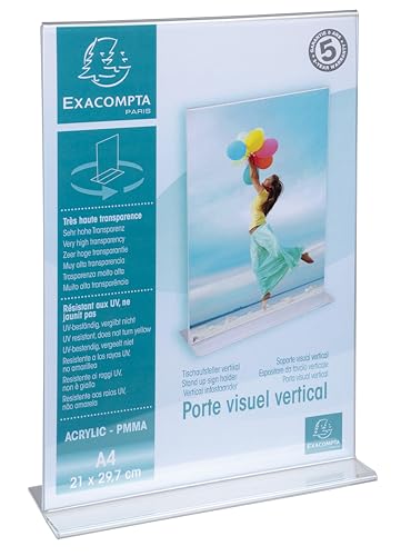 Exacompta - Réf. 73158D - 1 distributeur de prospectus sur table - 3 compartiments - Monobloc - Dimensions : Prof.11,2 x larg.11,5 x Haut.21,8 cm - Format à classer DL-10x21 cm - Cristal