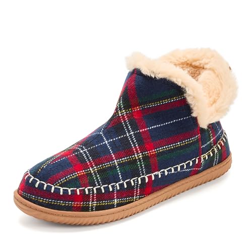 Image of Dearfoams Men's Memory Foam Indoor House Slippers Brixen Ankle Boot House Shoes - Gifts for Men