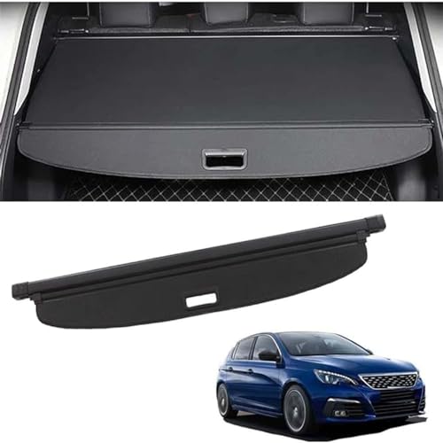 HSYJZSMY Car Retractable Rear Trunk Parcel Shelf for Peugeot 308 SW II (Phase II, 2017), Rear Trunk Cargo Racks Security Shield Partition Cover Auto Privacy Accessories