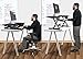 Halter Standing Desk Converter for Computer Laptop or Dual Monitor Adjustable Stand Up Desk for Home Office Sit Stand Desk Riser with Keyboard Tray Black 36 Inches