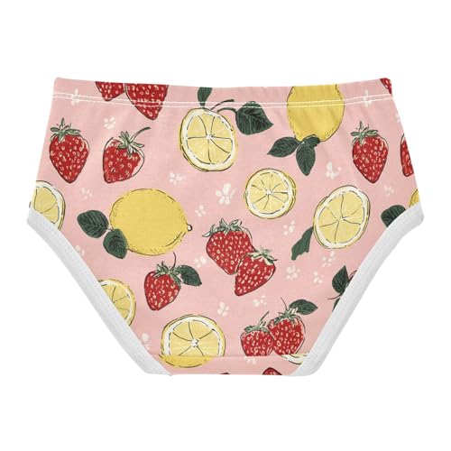 Wusikd Strawberries Lemons Girls' Underwear Cotton Pink Girls Briefs Soft Toddler Underwear 2T2