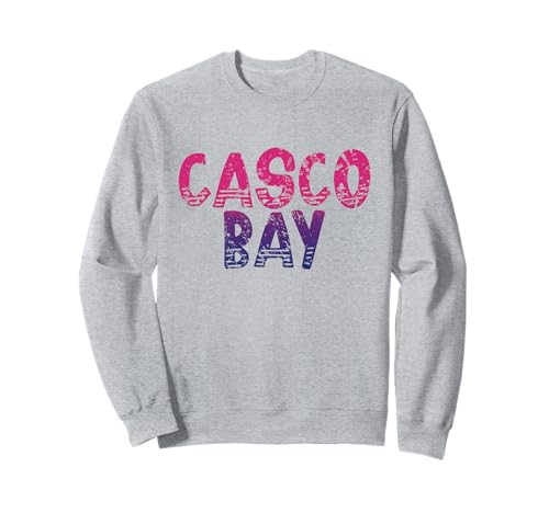 Casco Bay Maine. Design retrò Casco Bay ME. Logo Vintage Casco Bay. Abbigliamento semplice Casco Bay Maine. Etichetta Casco Bay ME.