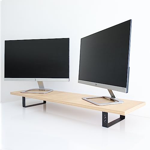 WMS2 İkili Monitör Yükseltici Standı, Mdf Lam, Safir Meşe