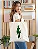 XIARON Canvas Tote Bag Military Woman Girl With Gun Weapons 340g/m² thick fabric Replaces school bag M Green #1