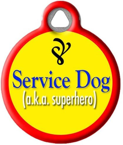 Service Dog - Custom Pet ID Tag for Cats and Dogs - Dog Tag Art - Large Size