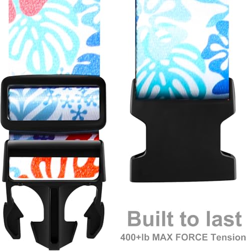 Image of Luggage Straps for Suitcases TSA Approved Easy Pack Organized Suitcase Strap, Luggage Strap, Luggage Belt Strap, Bag Straps for Luggage. Buckle Straps Travel Accessories (Tropical Plant)