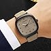 Fogitbok Leather Wrist Watch for Men Women Square Analog Watch Waterproof Quartz Khaki Wrist Watches Mens Gift for Birthday Christmas Gifts for Him Her