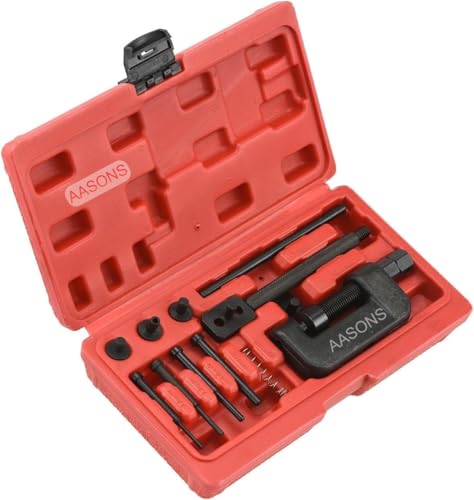 Image of AASONS Chain Breaker Rivet Separator Cutter Motorcycle /Cam Drive Timing Riveter Tool Kit For Breaking & Joining Most Drive Sprocket Chain Splitter From 35-630
