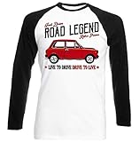  Teesandengines Autobianchi A112 Abarth 70 HP Maniche Lunghe Nere T-Shirt Size Large