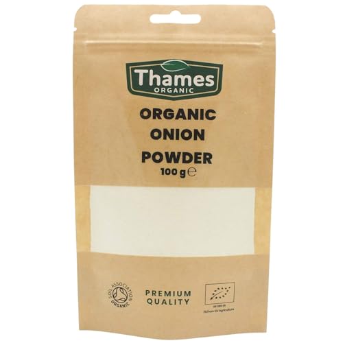 Organic Onion Powder - 100g of Flavorful & Versatile Seasoning - No Additives, No Preservatives - Vegan, Non-GMO, Certified Organic - Perfect for Cooking, Baking, and Seasoning - Thames Organic