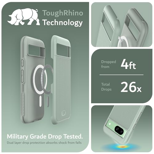 Image of TUDIA MergeGrip [Magsafe Compatible] for Google Pixel 8a Case - Green Lily