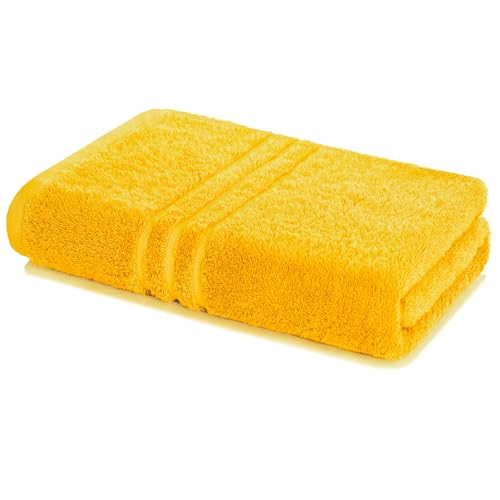 Lavea® Toalla de Baño 80x200 cm en Rizo 100% Algodón – Suave y Absorbente – Toalla de Baño Grande y Toalla de Ducha Ideal para Hogar, SPA o Gimnasio – Amarillo Colza