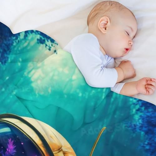 Couverture monde aquatique féerique en flanelle pour nuits sereines