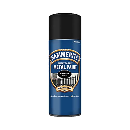 HAMMERITE Direct to Rust Peinture pour métal rouillé Noir 400 ML