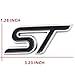 ST Emblem 3D Metal Badge Car Hood Truck Door Side Fender Rear Trunk Emblem Sticker Decals for Focus Focus 2 Focus 3 Auto F-150 Sport Decoration Accessories (Black)
