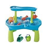 Relaxdays Wasserspieltisch 2 Etagen, viel Zubehör, HxBxT: 62x57x37 cm...