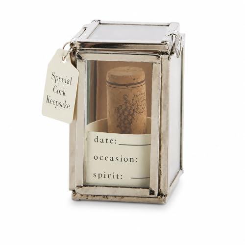 Mud Pie Wine Cork Display Box, Silver 2.25" x 1.25"