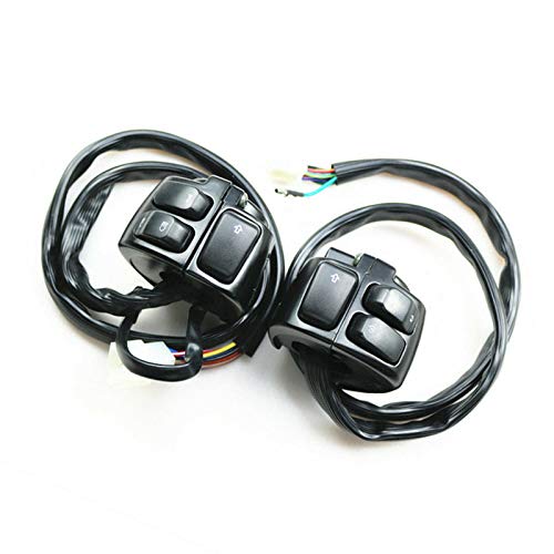 1" 25mm Handlebar Control Switch + Wire Harness for 1996-2012 Harley Softail Dyna Sportster V Rod 883 1200 Cruiser Chopper Custom (Black)