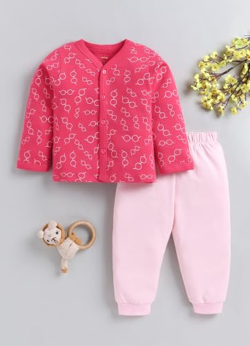 Image of LuvLap Baby Boys & Girls Regular Fit 100% Cotton Half Sleeves Jhabla & Shorts Set Pack of 2