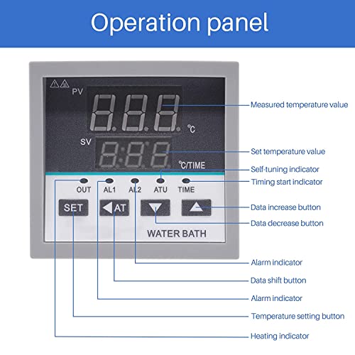 Bain d'eau de laboratoire thermostatique numérique, doublure en acier inoxydable, protection anti-brûlure à sec, équipement de chauffage de laboratoire avec affichage numérique, capacité de 5 l