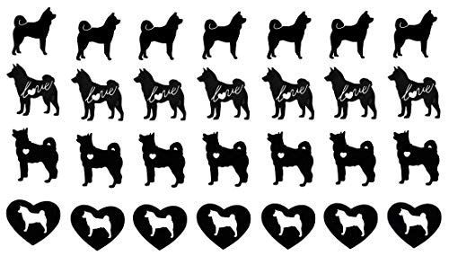 Akita Dog breed Collection (Akita Vinyl Stickers - Black)