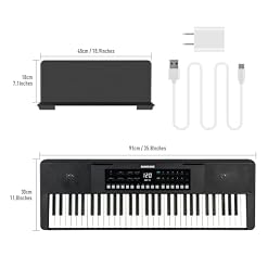 SONICAKE Piano numérique à 61 touches pour débutants Haut-parleurs Bluetooth intégrés, écouteurs, 300 sonorités, 300 rythmes et 80 démonstrations - Les Beatles, Paul McCartney, John Lennon, RIngo Starr, George Harrison SONICAKE Piano numérique à 61 touches pour débutants Haut-parleurs Bluetooth intégrés, écouteurs, 300 sonorités, 300 rythmes et 80 démonstrations – Image 7