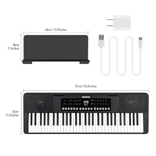 SONICAKE Piano numérique à 61 touches pour débutants Haut-parleurs Bluetooth intégrés, écouteurs, 300 sonorités, 300 rythmes et 80 démonstrations - Les Beatles, Paul McCartney, John Lennon, RIngo Starr, George Harrison SONICAKE Piano numérique à 61 touches pour débutants Haut-parleurs Bluetooth intégrés, écouteurs, 300 sonorités, 300 rythmes et 80 démonstrations – Image 7