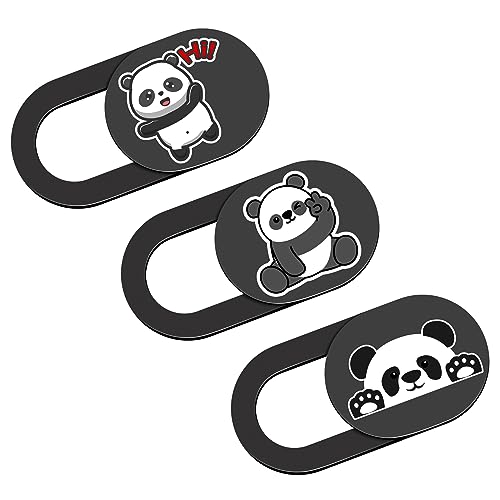 Webcam Cover Slide, Cute Greeting Panda Laptop Camera Cover, Camera Cover Slide Laptop Accessories for Macbook Pro Air iMac Cell Phone iPad iPhone Tablet Echo Chromebook, Guard Your Personal Privacy