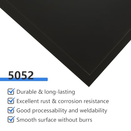 ZOFUN 2 Stück Aluminium-Metall Aluminiumplatten schwarz, 300 x 300 MM Alublech 1mm Aluminiumblech Alublech 1mm aus 5052-Aluminium, Aluverbundplatte Schwarz for die industrielle Heimwerker