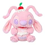 MINISO 10'' Disney Stuffed Animals Lilo & Stitch Collection Ice Cream Angel Plush Toy, Cuddly Toy for Disney Fans, Ideal for Bedtime Cuddles and Room Decor