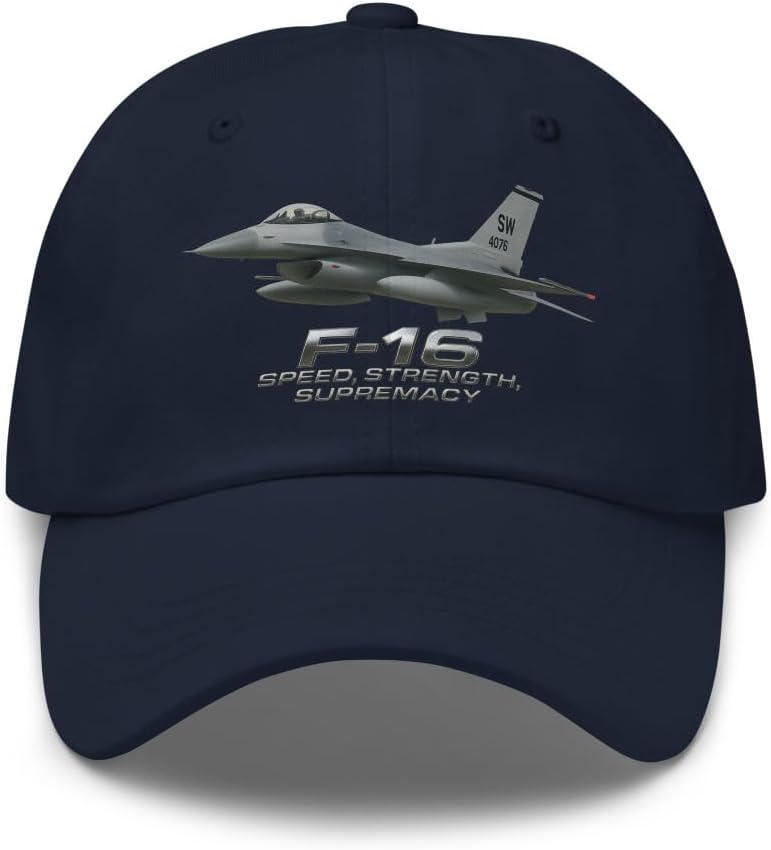 F-16 Jet Dad Hat – Speed, Strength, Supremacy Aviation Military Cap