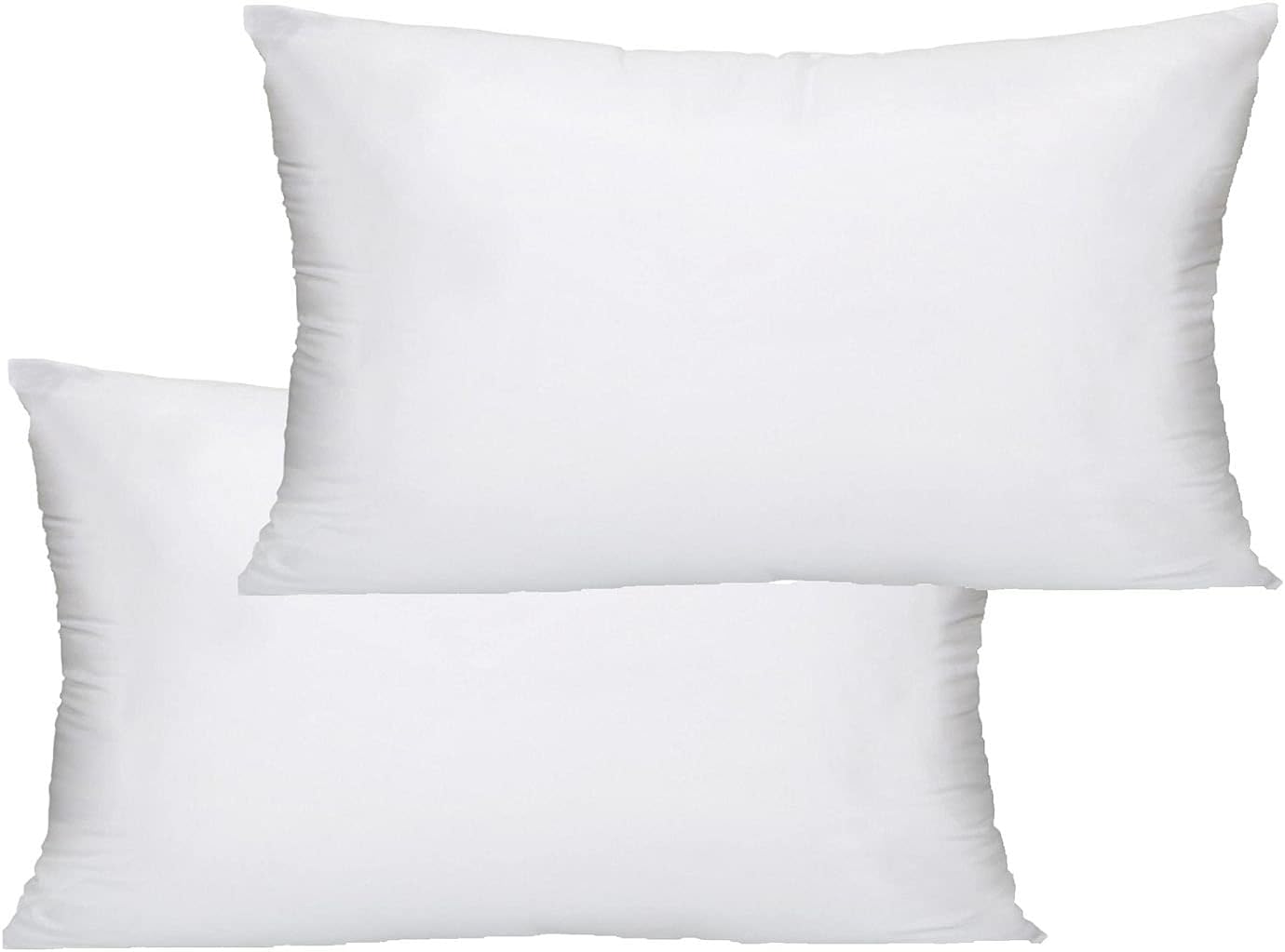 MoonRest® Premium Lumbar Polyester 100% Cotton Fabric Filled with 100% Pure Virgin Synthetic Fiberfill Decorative Throw Pillow Insert Stuffer Form for Sofa Couch Cushion Bedroom Pack of 2-12x20”