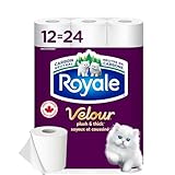 Royale Velour Toilet Paper, 12 Equal 24 Rolls, 142 Bathroom Tissues per roll