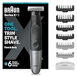 Braun OneBlade Hybrid Electric Beard Trimmer & Electric Shaver for Men, Body Groomer for Manscaping with Travel Pouch, Gifts for Men, Model XT5200, Black