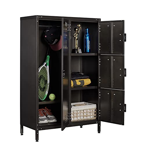 Yizosh Metal Locker with 4 Lockable Doors, Industrial Steel Storage Lockers for Employees - 55.1