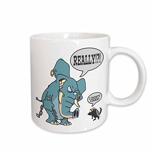 3dRose Badass Elephant Questions Bad Ass Honey Badger 15oz Mug