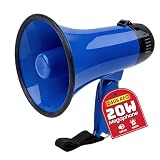 MyMealivos 20W Megaphone Bullhorn, Built in Siren & 240s Recording, 5.4'×8.6' Portable Megaphone with Volume...