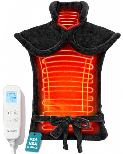 CooCoCo FSA Eligible 37 x 24 in Full Back Heating Pad, Black