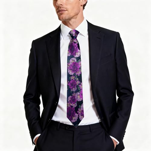 Image of DiBanGu Mens Paisley Tie Sets Silk Jacquard Woven Floral Necktie and Pocket Square Cufflinks Wedding Business Party