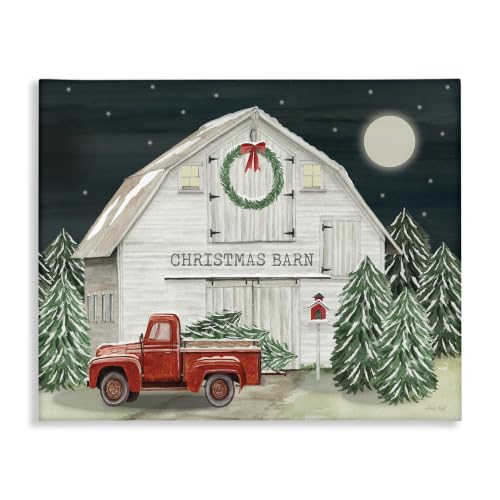 Christmas Barn Farm Holiday, 16 x 20 Inch Canvas Wall Art
