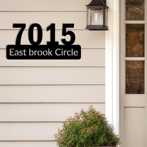 Image of Personalized House Number Custom Metal Address House Numbers Modern House Number Sign for Outside