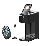 EVEBOT Mini Coffee Latte Art Machine – Mini Drink Art Machine for Custom Photos & Text on Coffee, Cocktails, Yogurt, Cakes & Cookies – Brown*3