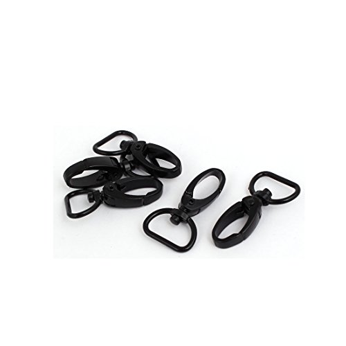 Aexit 20mm Metal Home Hardware D-Ring Swivel Snap Hook Lobster Trigger Clasp Clip Black 5pcs Model:86as580qo580