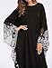 Qianliniuinc Abaya Kaftan Dresses for Women-Long Dress Plus Size Bat Sleeve Clothing Muslim Evening Gown Black